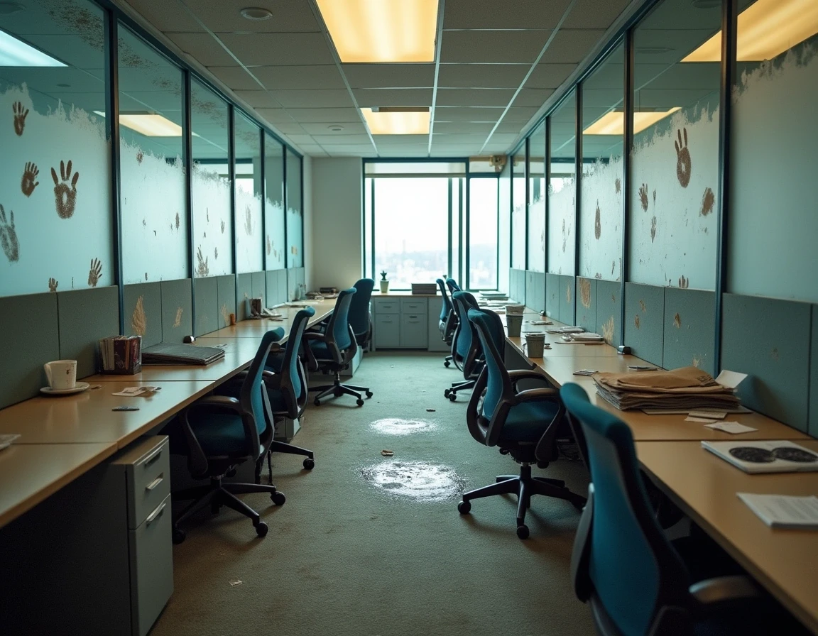 Office before cleaning